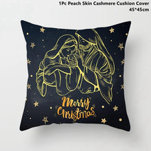 Load image into Gallery viewer, Gold Black Snowflake Merry Christmas Pillowcase Xmas Decor for Home Decor for Christmas