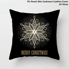 Load image into Gallery viewer, Gold Black Snowflake Merry Christmas Pillowcase Xmas Decor for Home Decor for Christmas
