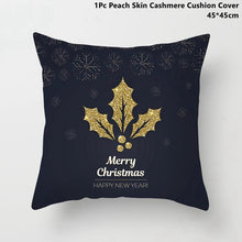 Load image into Gallery viewer, Gold Black Snowflake Merry Christmas Pillowcase Xmas Decor for Home Decor for Christmas
