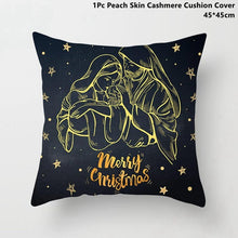 Load image into Gallery viewer, Gold Black Snowflake Merry Christmas Pillowcase Xmas Decor for Home Decor for Christmas
