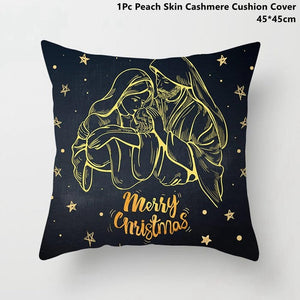 Gold Black Snowflake Merry Christmas Pillowcase Xmas Decor for Home Decor for Christmas