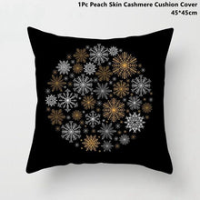 Load image into Gallery viewer, Gold Black Snowflake Merry Christmas Pillowcase Xmas Decor for Home Decor for Christmas
