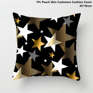 Gold Black Snowflake Merry Christmas Pillowcase Xmas Decor for Home Decor for Christmas