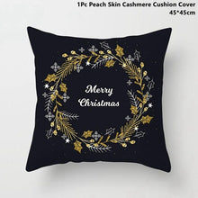 Load image into Gallery viewer, Gold Black Snowflake Merry Christmas Pillowcase Xmas Decor for Home Decor for Christmas
