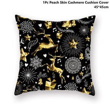 Load image into Gallery viewer, Gold Black Snowflake Merry Christmas Pillowcase Xmas Decor for Home Decor for Christmas
