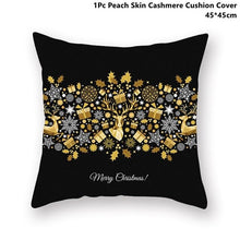 Load image into Gallery viewer, Gold Black Snowflake Merry Christmas Pillowcase Xmas Decor for Home Decor for Christmas
