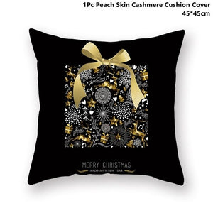 Gold Black Snowflake Merry Christmas Pillowcase Xmas Decor for Home Decor for Christmas