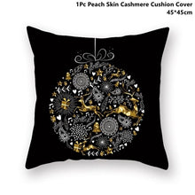 Load image into Gallery viewer, Gold Black Snowflake Merry Christmas Pillowcase Xmas Decor for Home Decor for Christmas
