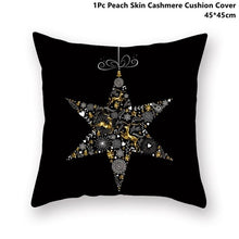 Load image into Gallery viewer, Gold Black Snowflake Merry Christmas Pillowcase Xmas Decor for Home Decor for Christmas
