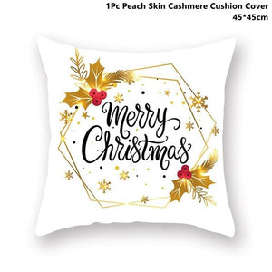 Gold Black Snowflake Merry Christmas Pillowcase Xmas Decor for Home Decor for Christmas