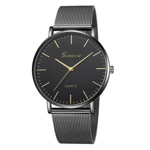 Modern Black Watch Men Women Mesh Stainless Steel for Gifts