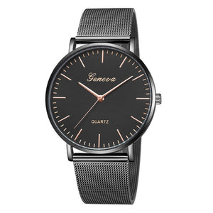 Modern Black Watch Men Women Mesh Stainless Steel for Gifts