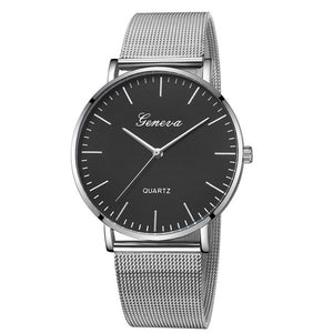 Modern Black Watch Men Women Mesh Stainless Steel for Gifts