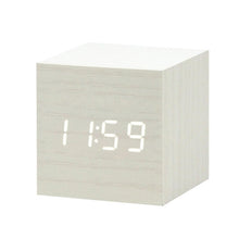 Load image into Gallery viewer, LED Wooden Alarm Clock Watch Table Voice Control
