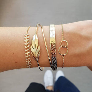 Royal Women Gold bracelet Set for Women Punk