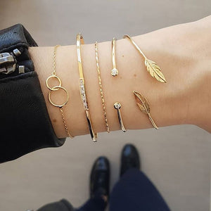 Royal Women Gold bracelet Set for Women Punk